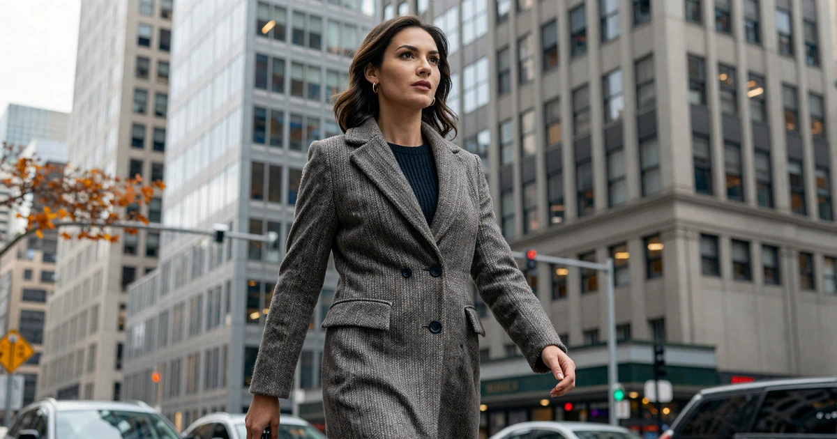 Elegant woman in a designer coat walking in Manhattan - sugar daddy New York premium dating lifestyle