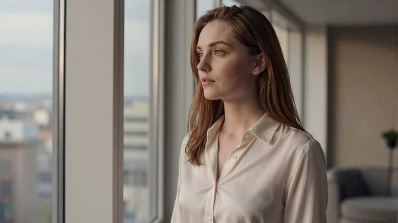 Attractive woman looking thoughtfully out a high-rise window - what women look for on sugar dating platforms